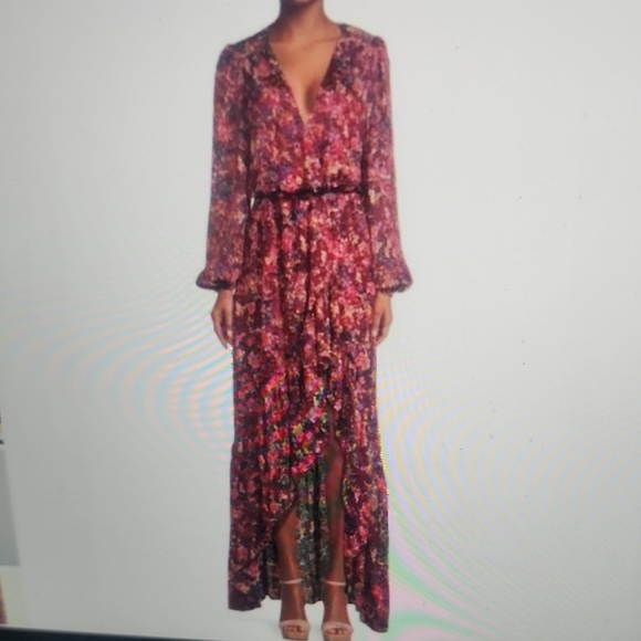 Ramy Brook Dresses & Skirts - Ramy Brook Womens Fatima Floral Asymmetric Maxidress V Neck Size XS